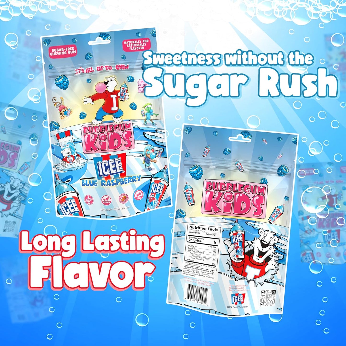 Bubblegum Kids Chiclets – After-School Snack Gum for Kids' Lunchboxes and Playdates, Sugarless
