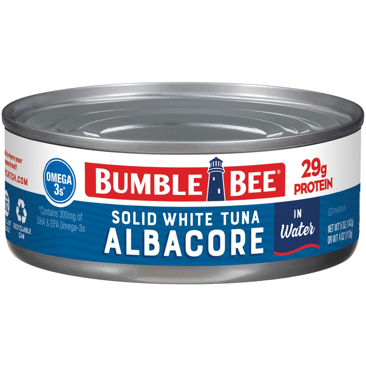 Bumble Bee Albacore Tuna Packed in Water – Low-Carb Keto Pantry Essential for Wellness Focused Adults, 5 oz