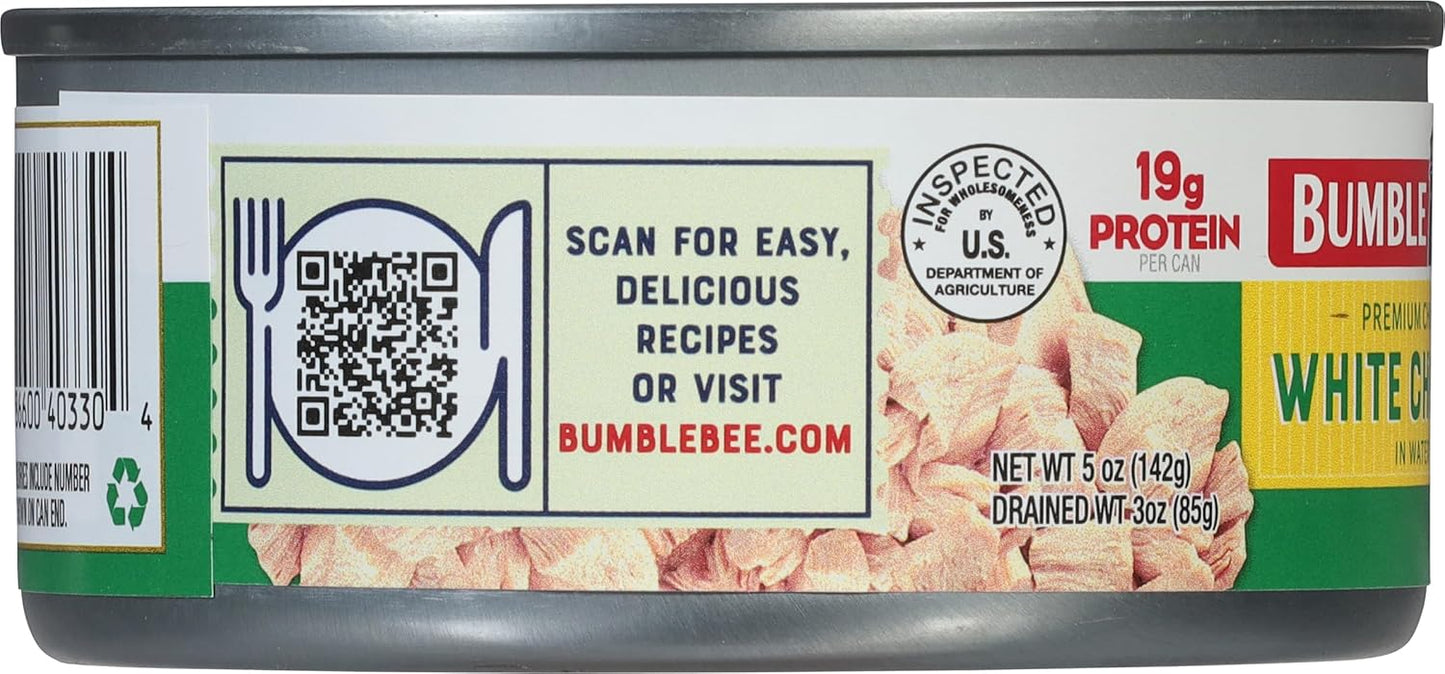 Bumble Bee Canned Premium White Chicken Chunks – Clean-Label 19g Protein for Intentional Minimalist Kitchens