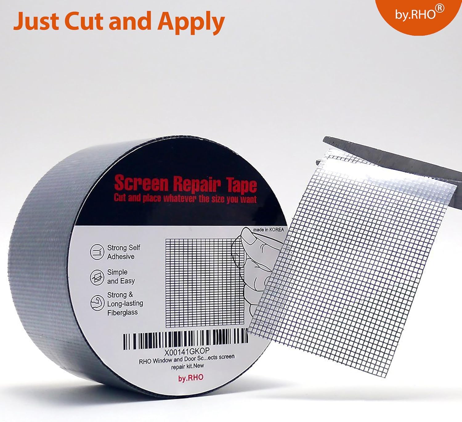 by.RHO Screen Patch Tape – Safer Than Double-Sided Tape, Adhesive on One Side Only, Kid and Pet Friendly Screen Fix
