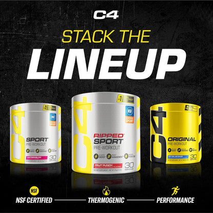 C4 Ripped Sport Pre Workout Powder – Thoughtful Fitness Gift for Athletes Who Train on Cutting Cycles, 30 Servings