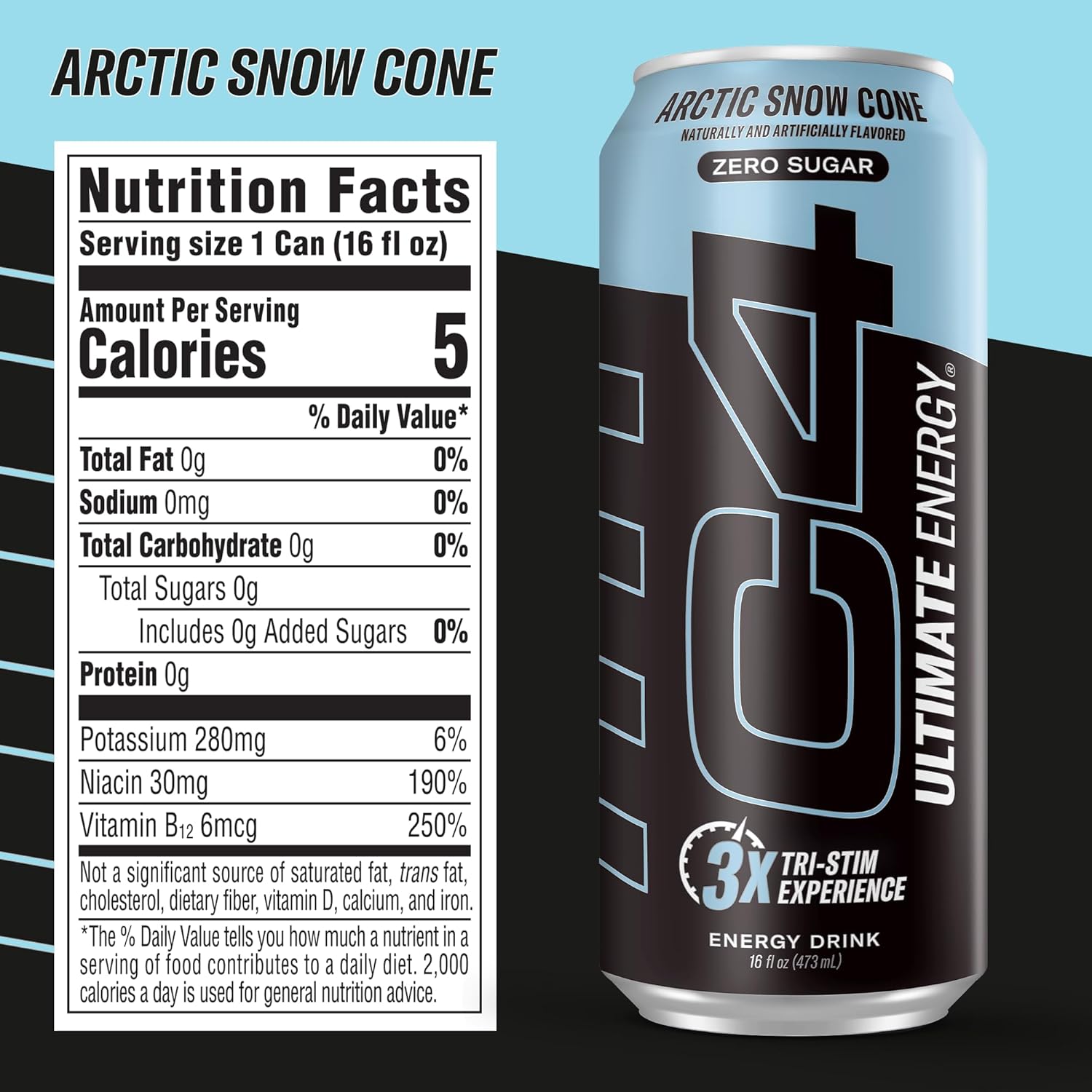 C4 Ultimate Pre Workout Energy Drink for Home Office Productivity and Afternoon Focus Without Crash, 16oz Pack of 12