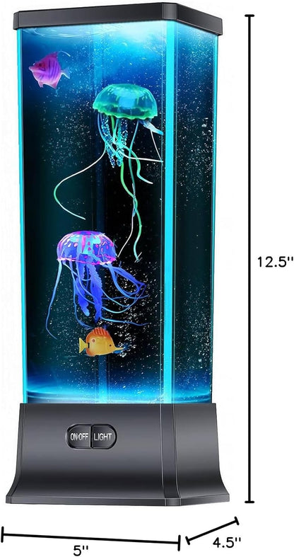 CALOVER Faux Jellyfish Aquarium – Thoughtful Christmas Gift for Mom, Soothing Night Light with Auto Shut-Off