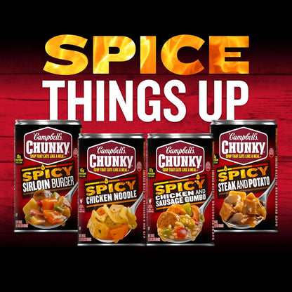 Campbell's Chunky Spicy Sausage Mac Soup, 18.8 oz Can – Streamlined Lunch Solution for Less-Is-More Minimalist Lifestyles