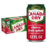 Canada Dry Cherry Ginger Ale Fruit Splash – 24-Pack Soda Supply for Tailgates and Park Outings