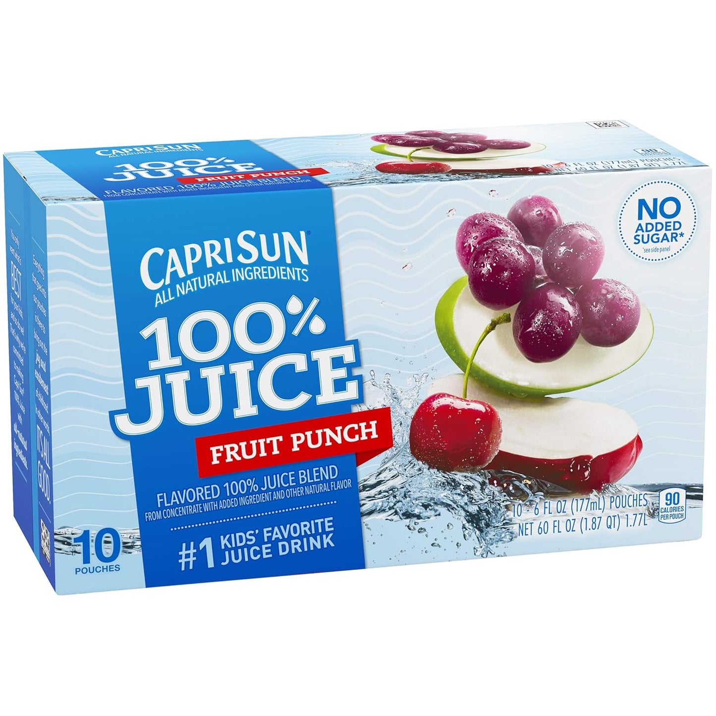Capri Sun Fruit Punch 10-Pack – Single-Serve Pouches for Park Playdates and Camping Coolers