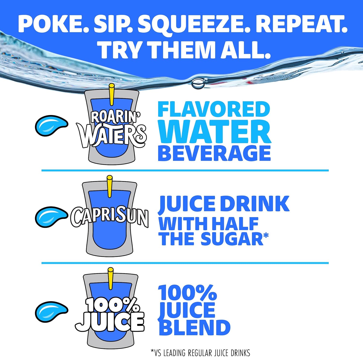 Capri Sun Roarin' Waters Tropical Punch – Hostess-Ready Party Beverage for Kids' Celebrations, 40 ct