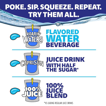 Capri Sun Roarin' Waters Variety Pack – On-the-Go Hydration for Summer Cookouts and Outdoor Adventures, 30 Pouches