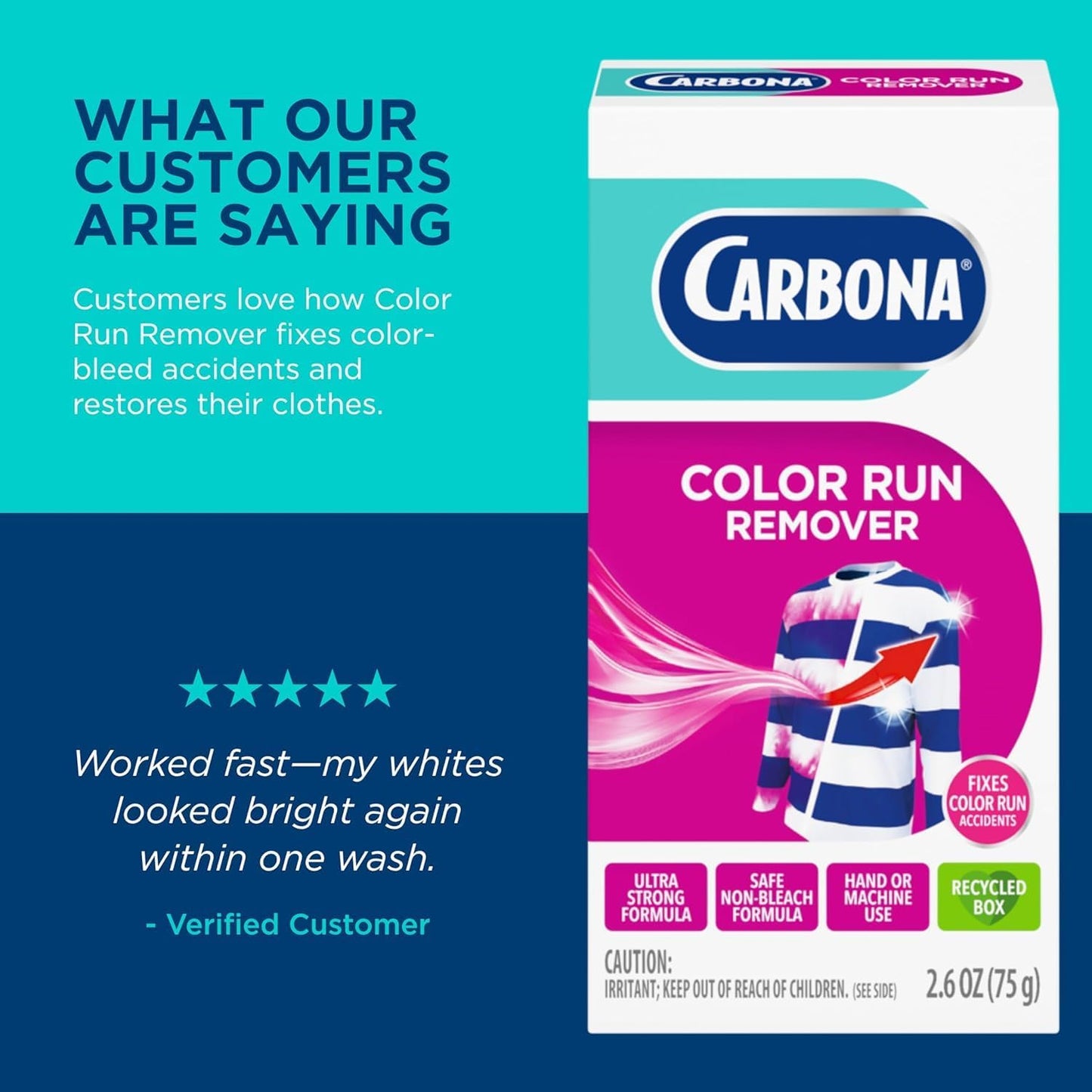 Carbona Color Run Remover for Hotel Sink Laundry, Non-Bleach Formula Safer Than Chlorine Around Family