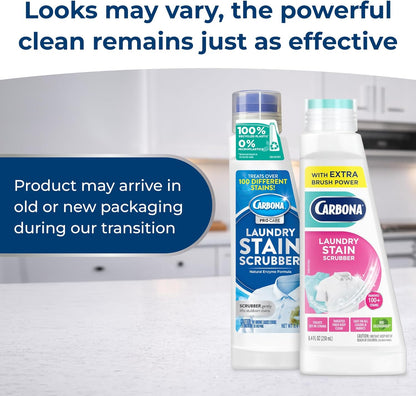 Carbona Laundry Stain Scrubber & Remover – Family-Safe Stain Remover for Kids' Room Wardrobe, Formula and Baby Food Pre-Treat