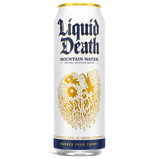 carbonated water base with natural fruit/cinnamon flavor profiles across 7+ flavor variants (mountain water, berry it alive, mango chainsaw, severed lime, convicted melon, cereal criminal, psycho cider)