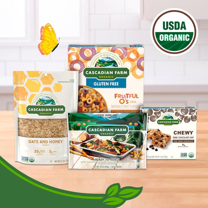 Cascadian Farm Organic Cinnamon Oat Clusters – Quick Non-GMO Cereal for Busy Morning Routines