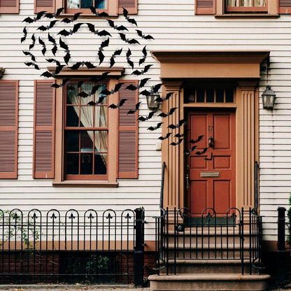 CESOF Halloween Yard Decoration Bats – 70-Piece 3D Waterproof PVC Swarm for Porch, Driveway Walls & Outdoor Party Setup
