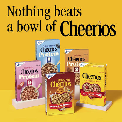 Cheerios Gluten Free Whole Grain Oat Cereal – Soluble Fiber Breakfast Bowl for Heart Health Routine, 18 oz Family Size