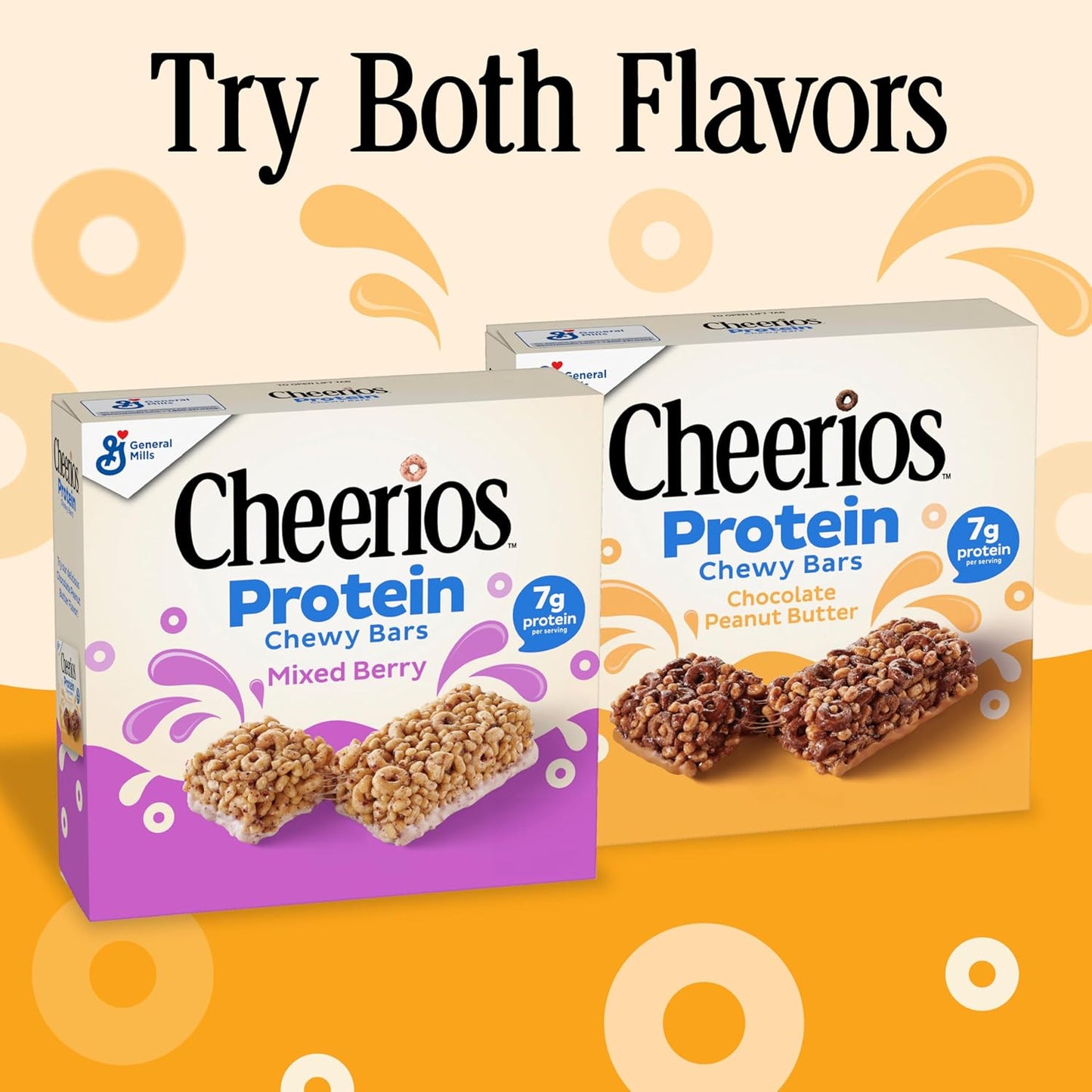 Cheerios Protein Chewy Bars Sports Practice Snack for Active Kids and Tweens Chocolate Peanut Butter