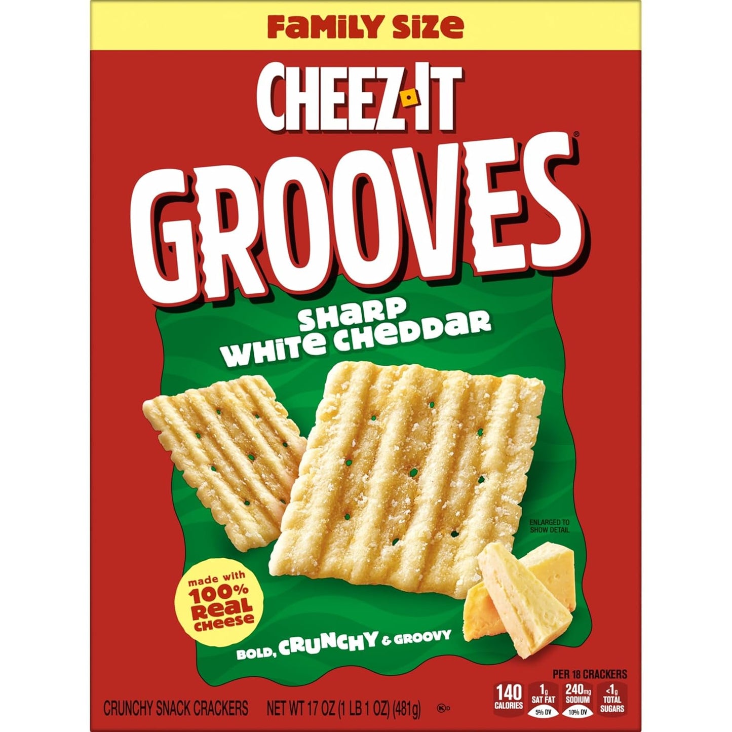 Cheez-It Grooves Sharp White Cheddar Crackers – Kosher-Certified Gift Box for Shabbat Tables, Rosh Hashanah Spreads, and Holiday Hosting, 17oz