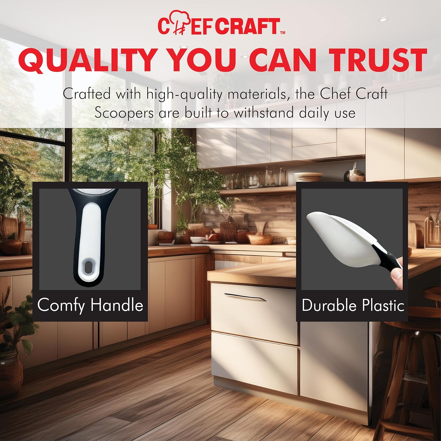 Chef Craft Select Plastic Scoop – Streamlined Bulk Ingredient Handler for Meal Prep Stations
