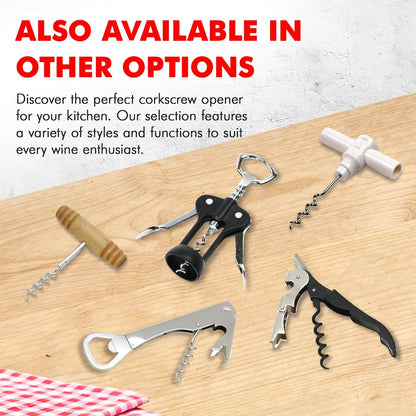 Chef Craft Select Waiters Corkscrew – Housewarming Present for New Homeowners, 3-in-1 Wine Bottle Opener with Built-In Foil Cutter
