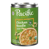 Pacific Foods Organic Chicken Noodle Soup, 16.1 oz Can – Ready-in-Minutes Meal for Back-to-Back Meetings