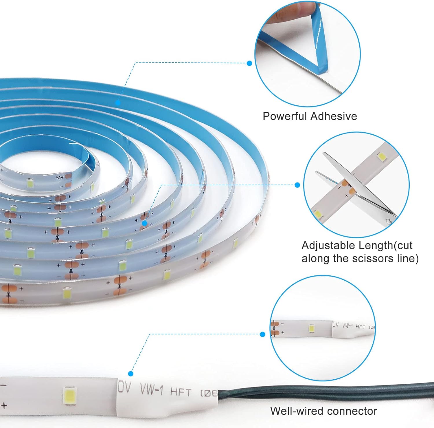 Child and Pet Safe Battery LED Strip Lights Low Heat Waterproof for Playhouse and Halloween Costume