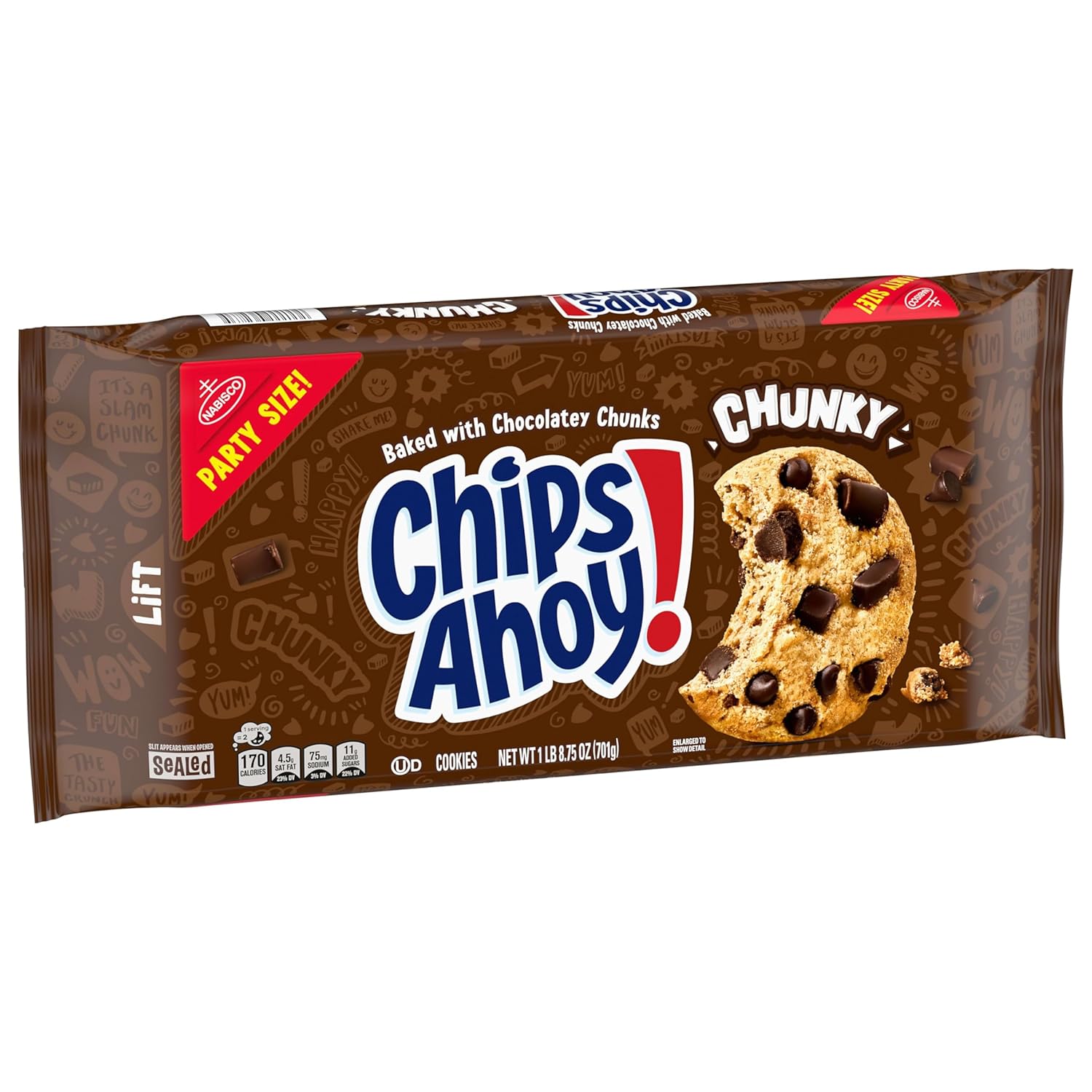 CHIPS AHOY! Chunky Chocolate Chip Cookies Party Size – Housewarming Gift Basket Staple, 24.75 oz Bulk Pack