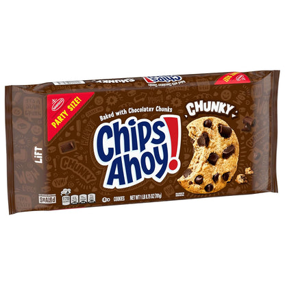 CHIPS AHOY! Chunky Chocolate Chip Cookies Party Size – Housewarming Gift Basket Staple, 24.75 oz Bulk Pack