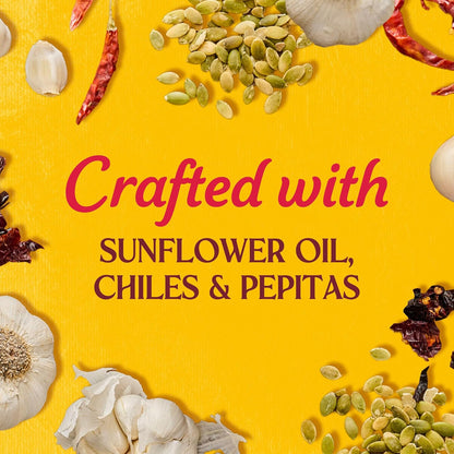 Cholula Chiles & Pepitas Chili Crisp – Sunflower Oil Based Topping for Mindful Weeknight Cooking, 8 oz