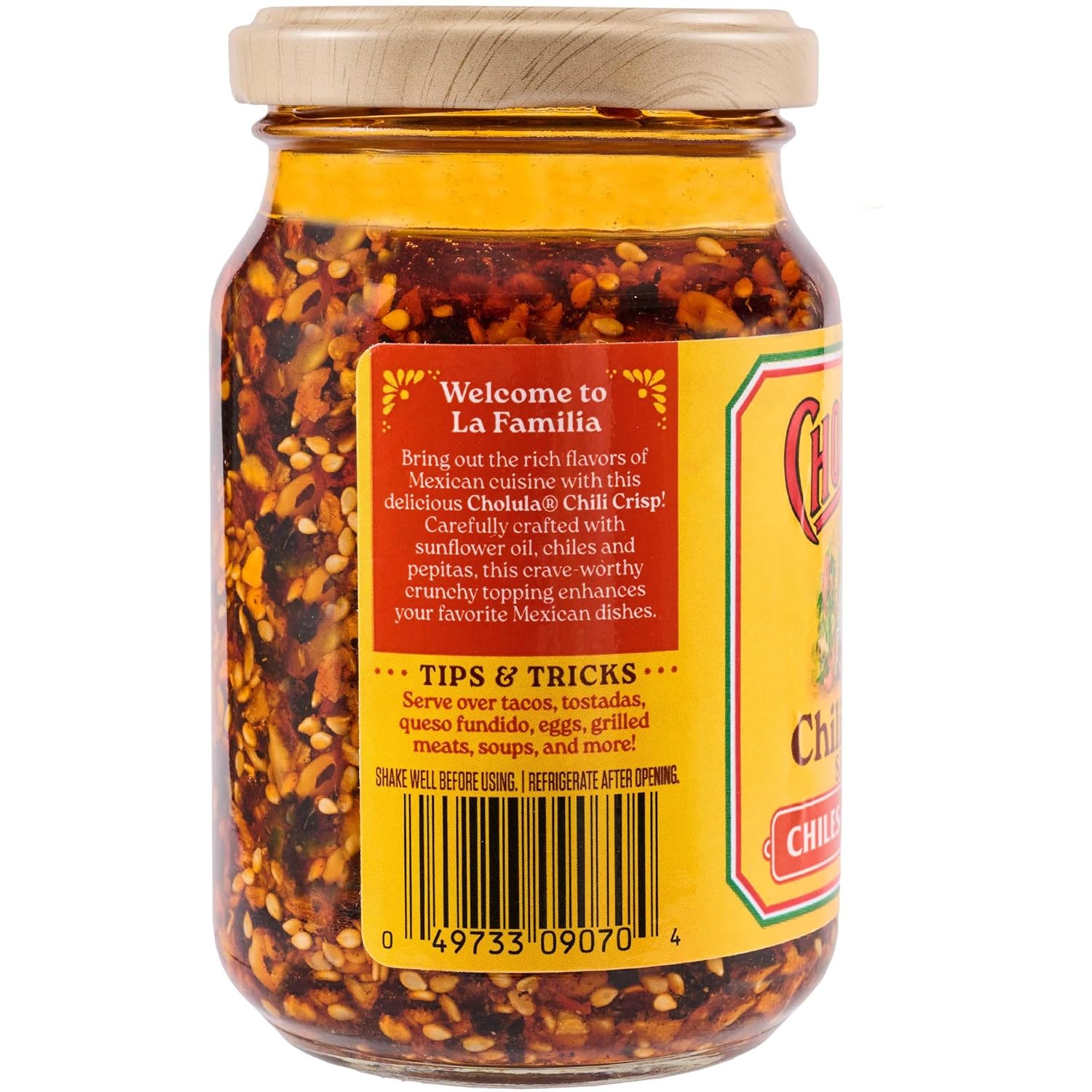 Cholula Chiles & Pepitas Chili Crisp – Sunflower Oil Based Topping for Mindful Weeknight Cooking, 8 oz