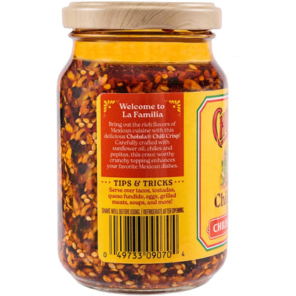 Cholula Chiles & Pepitas Chili Crisp – Sunflower Oil Based Topping for Mindful Weeknight Cooking, 8 oz
