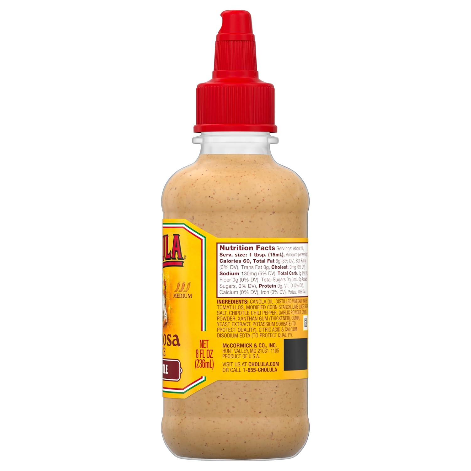Cholula Chipotle Cremosa Sauce – Streamlined Pantry Upgrade Replacing Multiple Hot Sauce Bottles, Medium Heat Creamy, 8 fl oz
