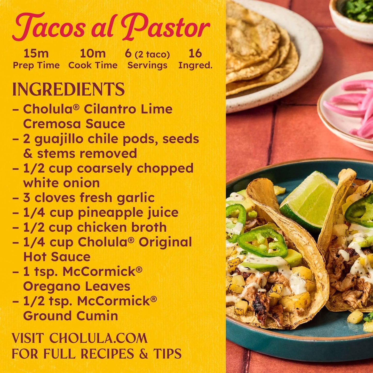 Cholula Cilantro Lime Creamy Sauce – Better-For-You Taco Topping with Lime & Cilantro for Balanced Plates, 8 oz Flip-Cap