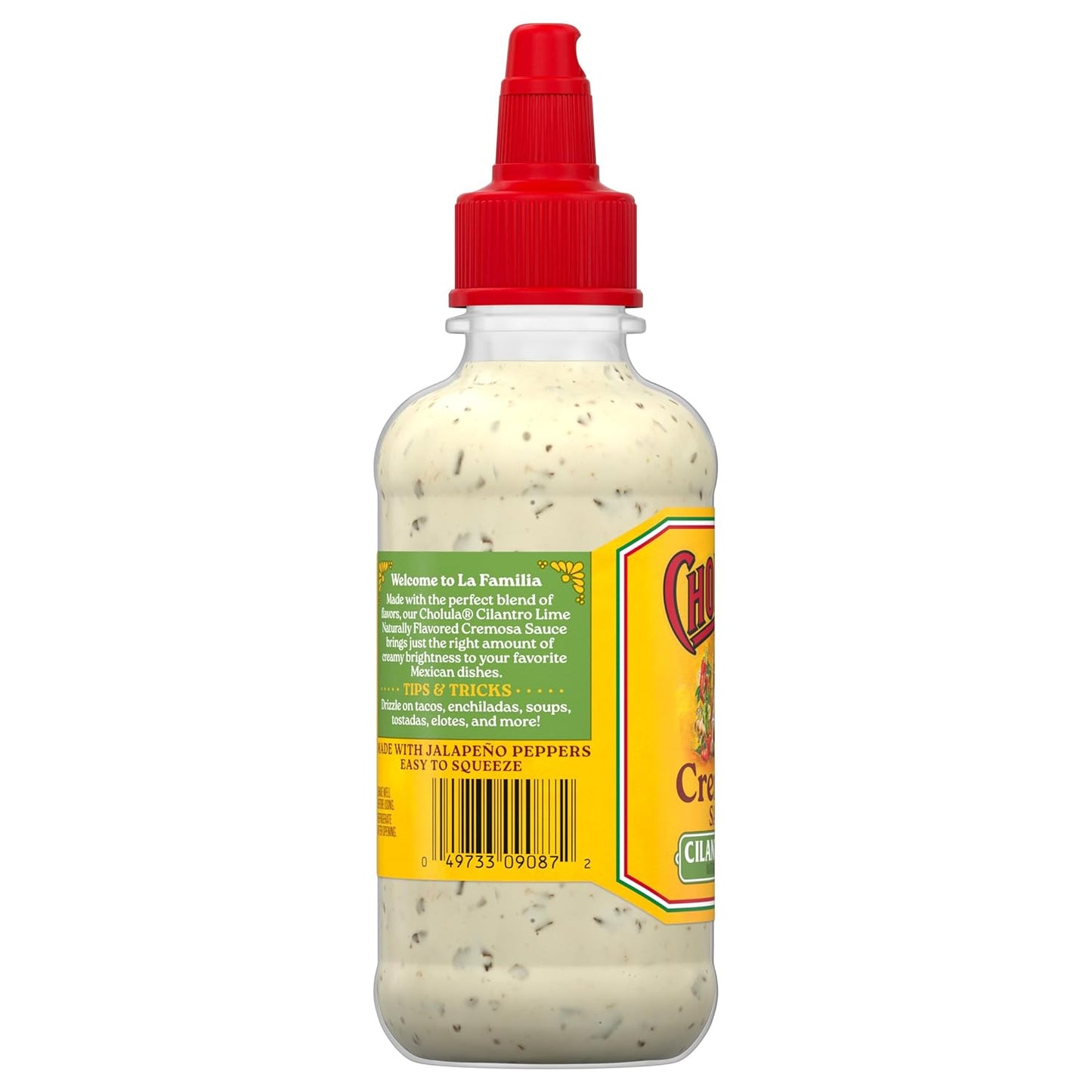 Cholula Cilantro Lime Creamy Sauce – Better-For-You Taco Topping with Lime & Cilantro for Balanced Plates, 8 oz Flip-Cap