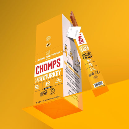 Chomps Original Turkey Sticks 10-Pack – Heat Stable Outdoor Protein for Road Trips, Picnics, and Trail Mix Alternatives