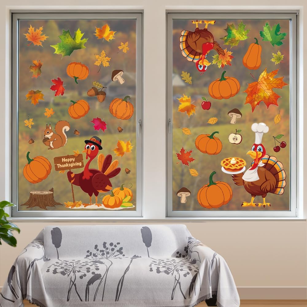 Christmas and Fall Window Clings Gift Bundle – Reusable Holiday Present for Mom, Grandma, and Teachers