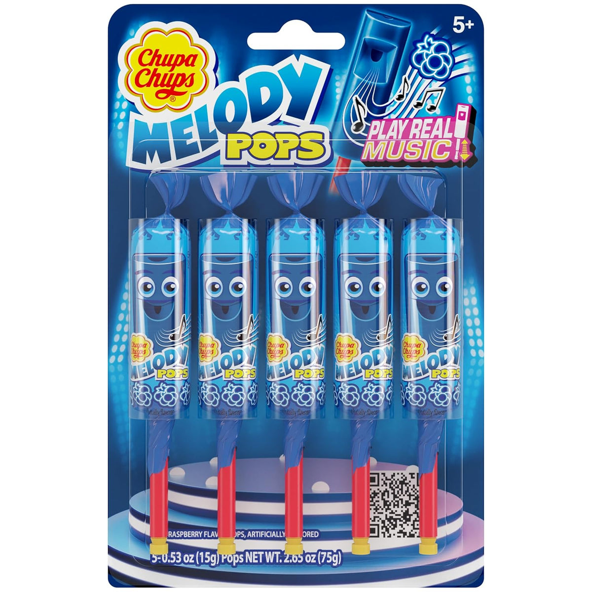 Chupa Chups Melody Pops Whistle Lollipops – Individually Wrapped Party Favors for Kids' Birthdays, Classroom Rewards, and Backyard Play