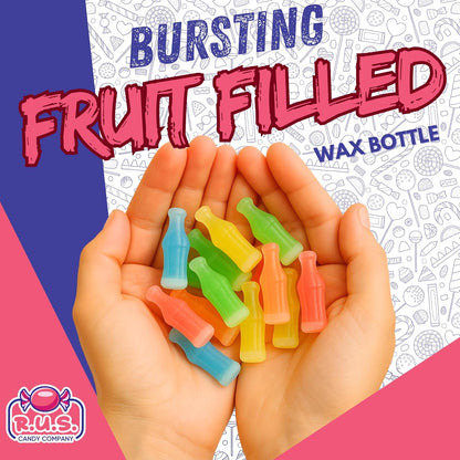 Classic Wax Soda Bottle Candy – Half Pound Stocking Filler and Throwback Birthday Gift for Her and Him