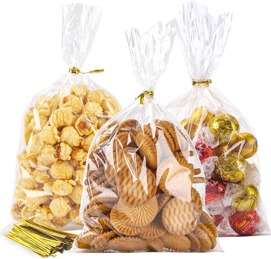 clear cellophane/plastic material for full content visibility