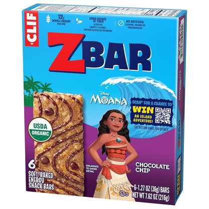 CLIF Kid Zbar Chocolate Chip – Backpack Snack for Recess and Field Trips, Non-GMO Soft-Baked Bars 6 Pack