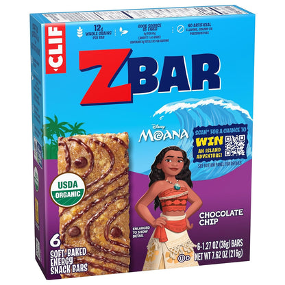 CLIF Kid Zbar Chocolate Chip – Backpack Snack for Recess and Field Trips, Non-GMO Soft-Baked Bars 6 Pack