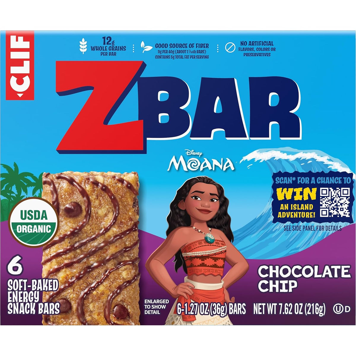 CLIF Kid Zbar Chocolate Chip – Backpack Snack for Recess and Field Trips, Non-GMO Soft-Baked Bars 6 Pack
