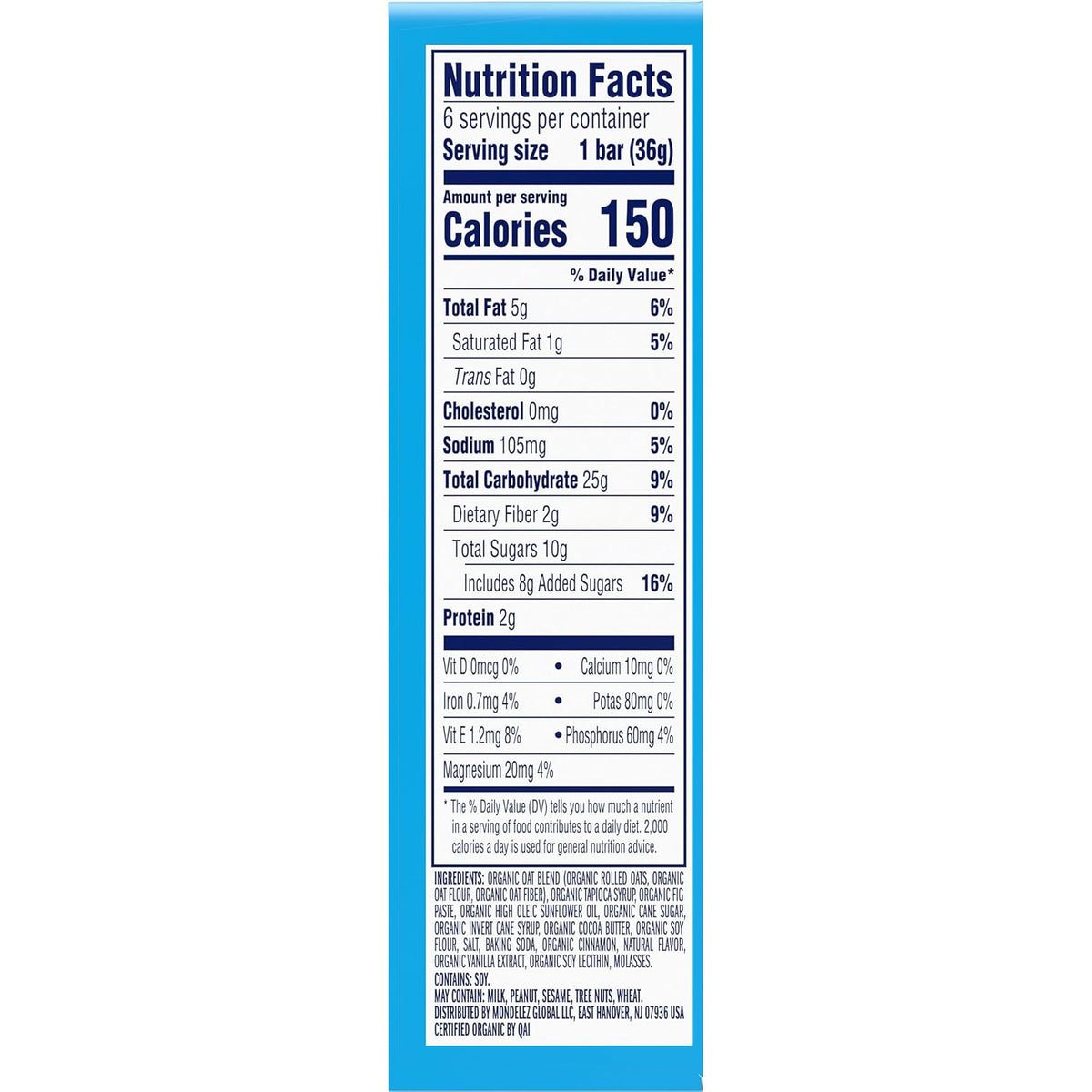 CLIF Kid Zbar Iced Oatmeal Cookie Wholesome Snack Bar for Post-Workout Refuel and Balanced Family Nutrition, 6 Count