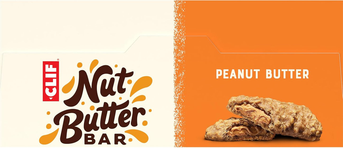 CLIF Nut Butter Bar Peanut Butter – Car Cup Holder Snack for Family Road Trips, 5-Pack