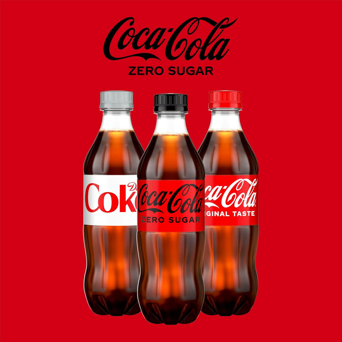 Coca-Cola Coke Zero Sugar Diet Cola 16.9 fl oz 6 Pack – Steady Caffeine Boost to Power Morning Routines