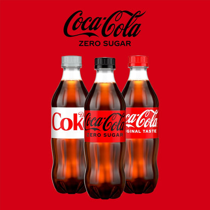 Coca-Cola Coke Zero Sugar Diet Cola 16.9 fl oz 6 Pack – Steady Caffeine Boost to Power Morning Routines