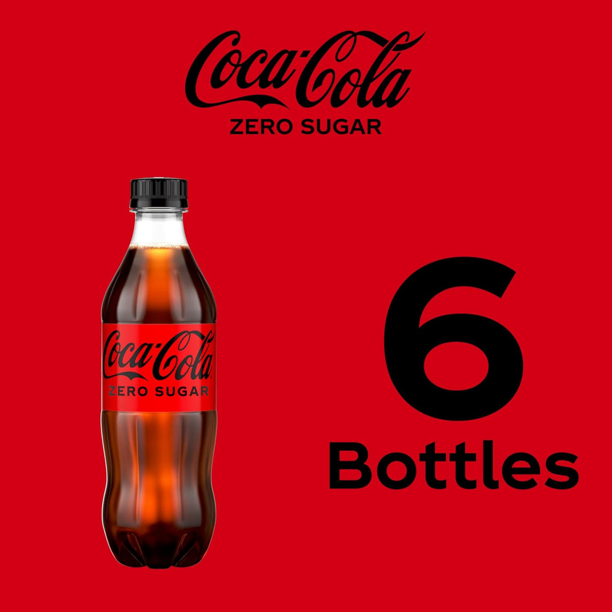 Coca-Cola Coke Zero Sugar Diet Cola 16.9 fl oz 6 Pack – Steady Caffeine Boost to Power Morning Routines