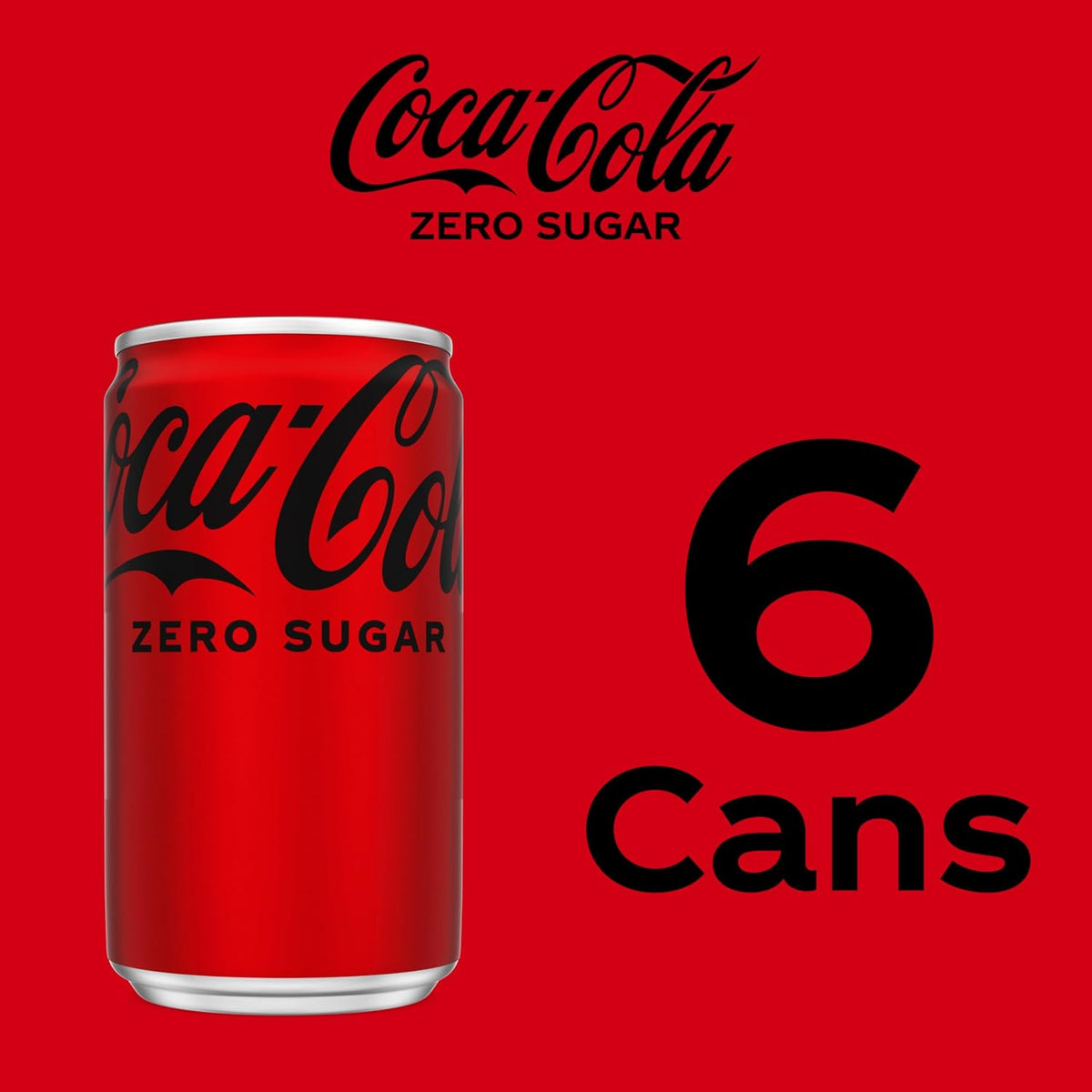 Coca-Cola Coke Zero Sugar Mini-Can 7.5 fl oz, 6 Pack – Low-Calorie Self-Care Beverage for Balanced Everyday Indulgence