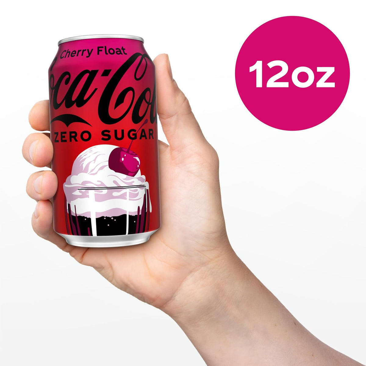 Coca-Cola Zero Sugar Cherry Float Soda – Durable Aluminum Pack for Backyard BBQs and Outdoor Gatherings, 12 fl oz, 12 Pack
