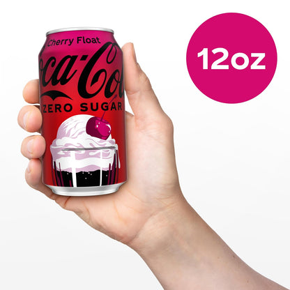 Coca-Cola Zero Sugar Cherry Float Soda – Durable Aluminum Pack for Backyard BBQs and Outdoor Gatherings, 12 fl oz, 12 Pack