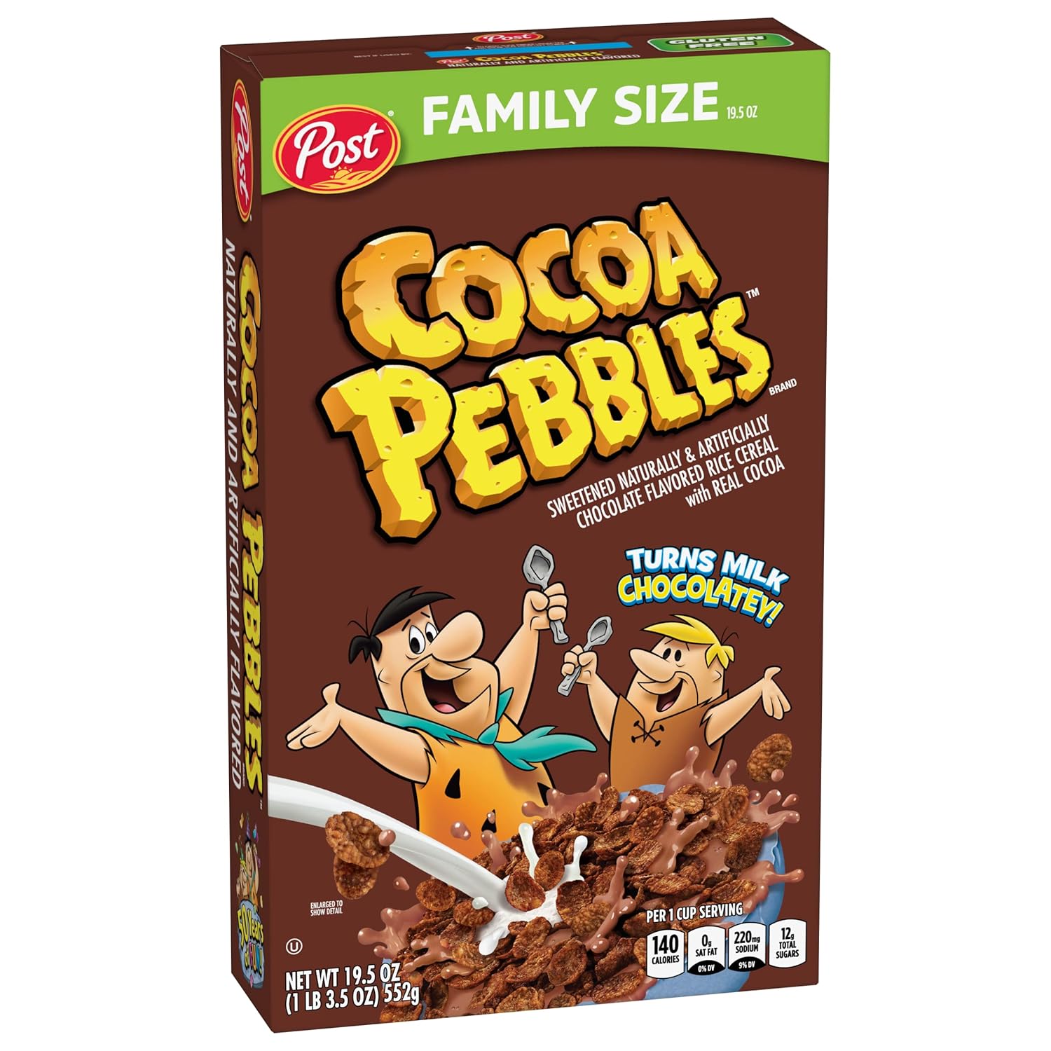 Cocoa PEBBLES Cereal – Comforting Chocolate Breakfast Bowl for Calm Family Mornings, 19.5 oz Box