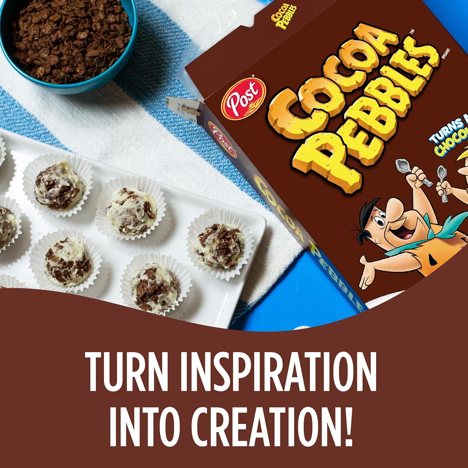 Cocoa PEBBLES Cereal – Comforting Chocolate Breakfast Bowl for Calm Family Mornings, 19.5 oz Box
